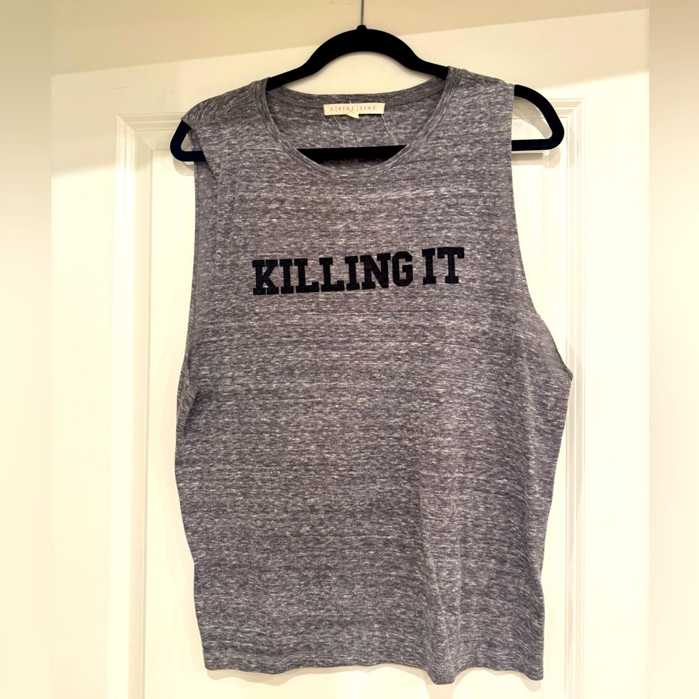 **A Fine Line ‘Killin It’ Graphic Tank – Size L (Weathered Gray)**